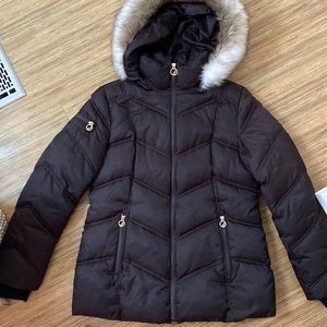Brown puffer jacket